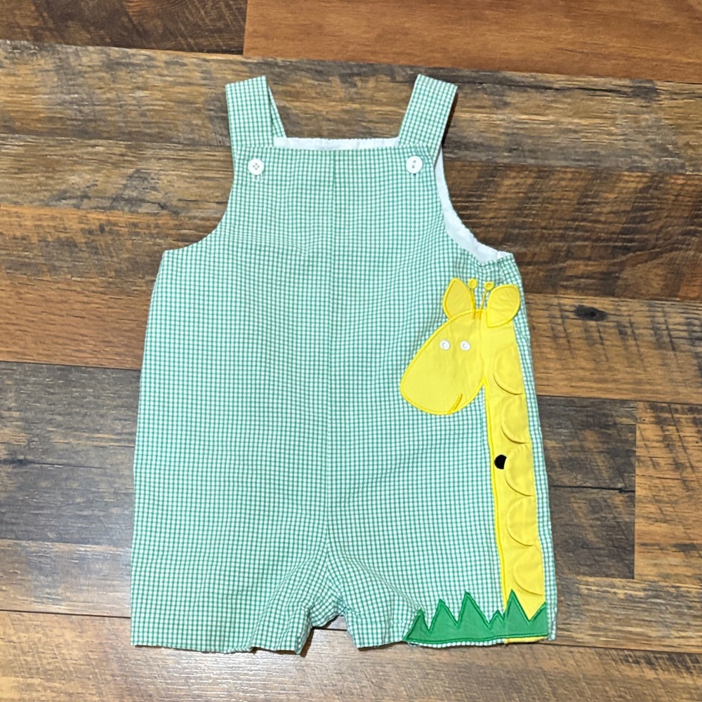 Florence Eiseman White Romper with‎ Green Accents